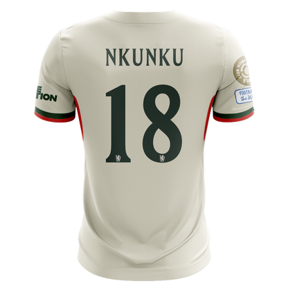 Camisola CHE 2025-26 Alternativa Branca CWC Versão Adepto NKUNKU #18