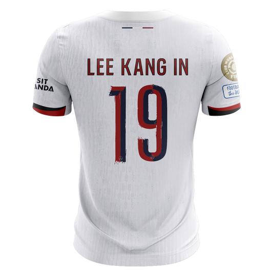 Camisola FC Paris Saint-Germain 2025-26 Alternativa Branca CWC Versão Adepto LEE KANG IN #19