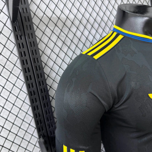 Camisola Manga Comprida M-United 2025-26 Alternativa Preta Versão Jogador
