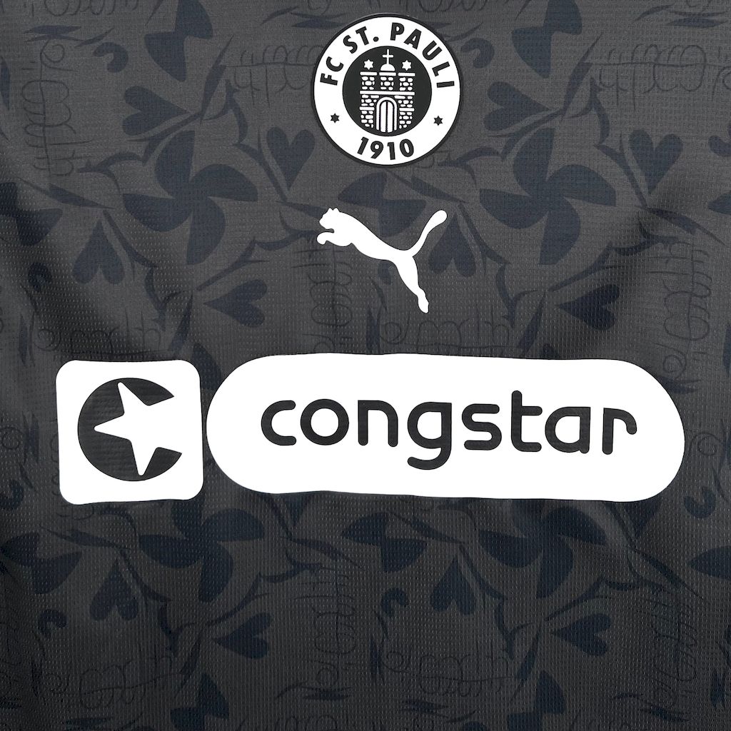 Camisola St. Pauli 2025-26 Alternativa Preta Versão Adepto