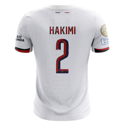 Camisola FC Paris Saint-Germain 2025-26 Alternativa Branca CWC Versão Adepto HAKIMI #2