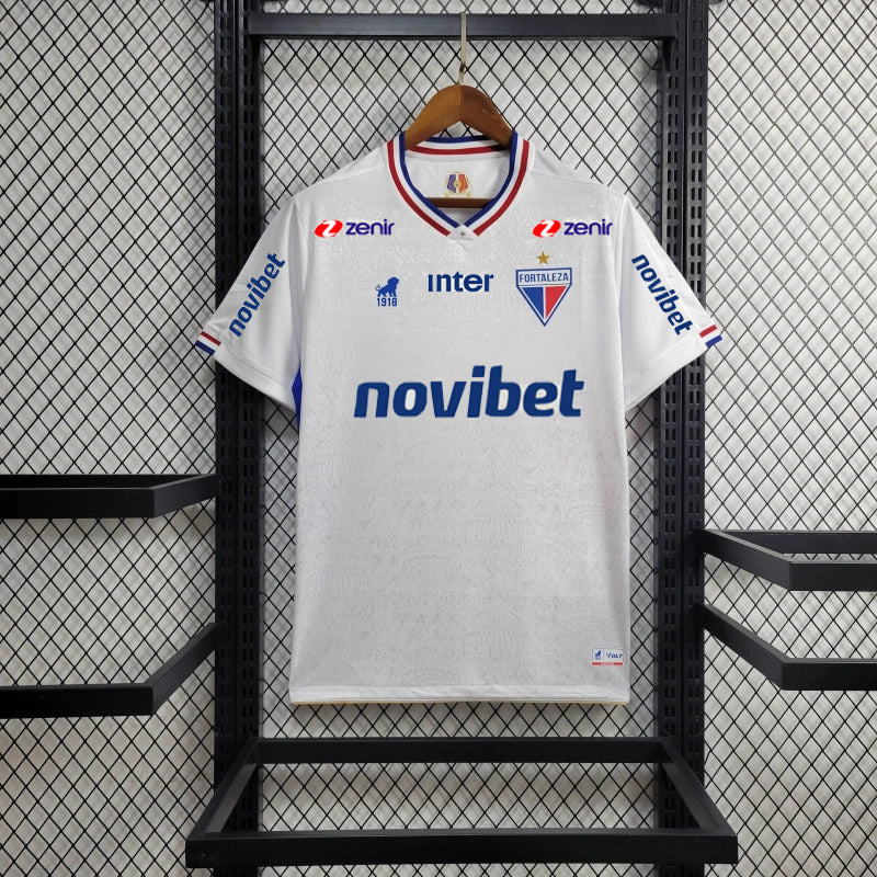 Camisola Fortaleza EC 2024-25 Alternativa Branca Versão Adepto Todos Patrocinadores