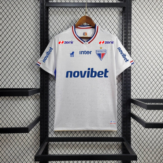 Camisola Fortaleza EC 2024-25 Alternativa Branca Versão Adepto Todos Patrocinadores