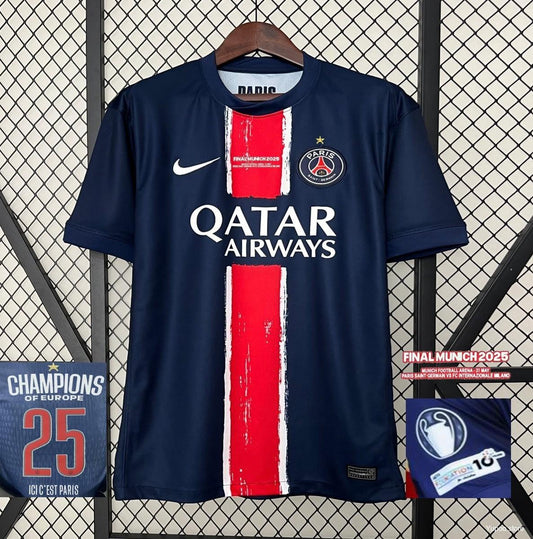 Camisola FC Paris Saint-Germain 2024-25 Principal Final UCL Versão Adepto-Campeão