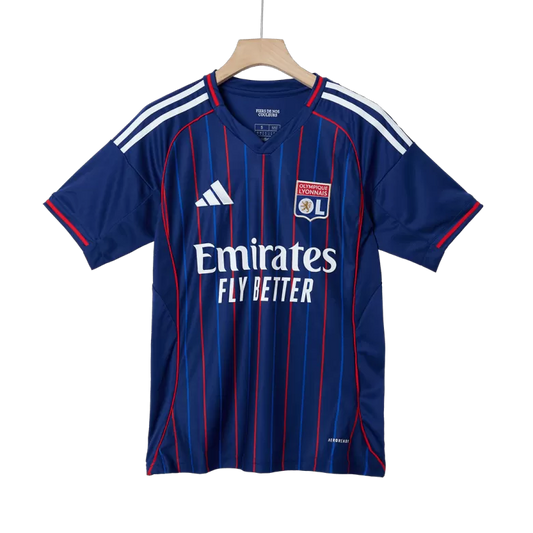 Camisola Olympique Lyon 2025-26 Alternativa Azul Versão Adepto
