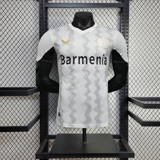 Camisola Bayer 04 Leverkusen 2024-25 Alternativa Branca Versão Jogador