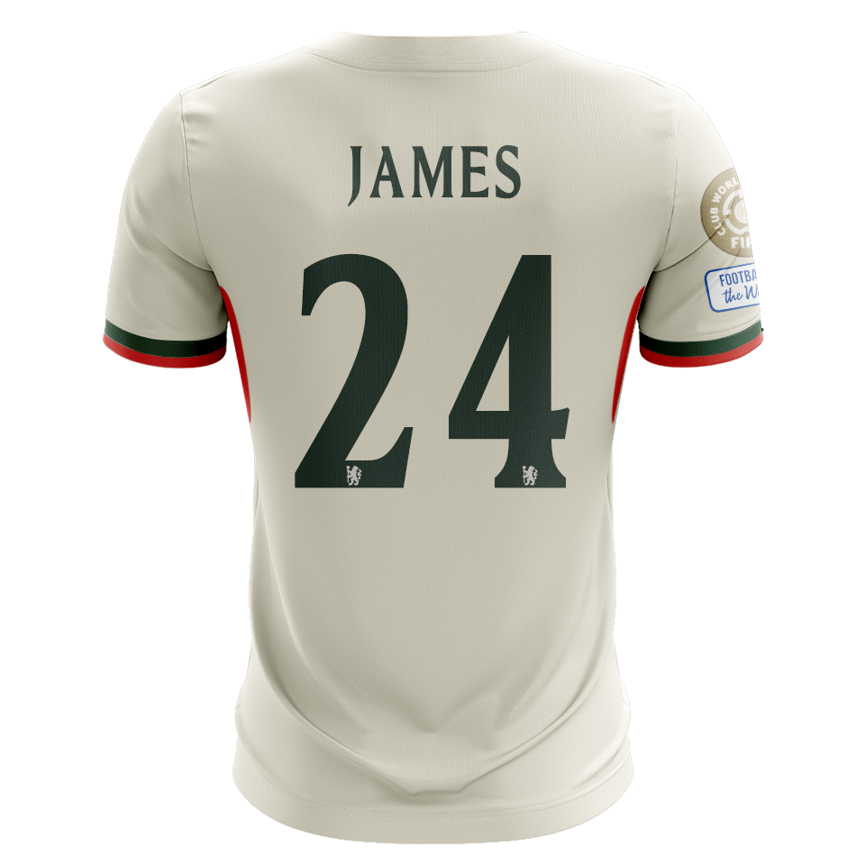 Camisola CHE 2025-26 Alternativa Branca CWC Versão Adepto JAMES #24