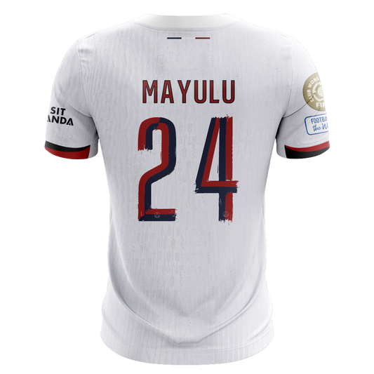Camisola FC Paris Saint-Germain 2025-26 Alternativa Branca CWC Versão Adepto MAYULU #24