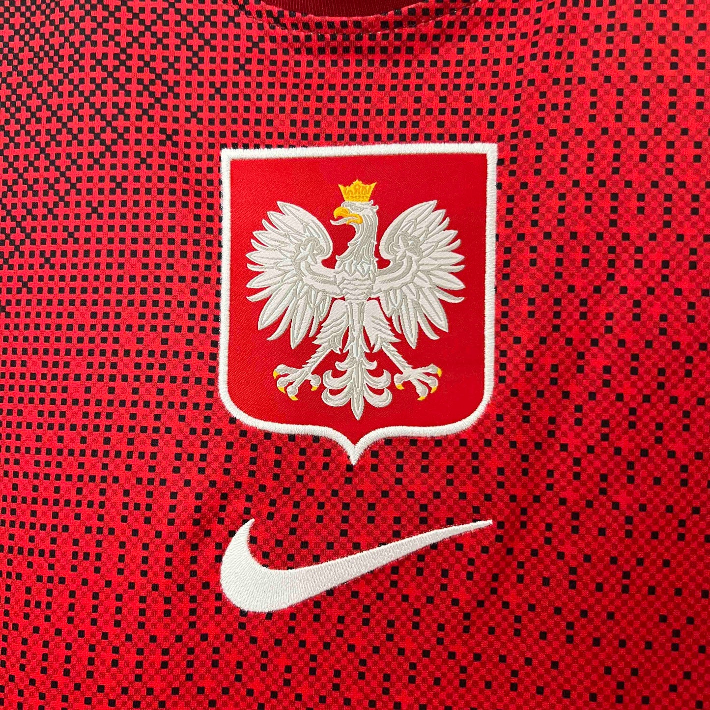 Camisola Polonia 2024 Alternativa Vermelha Versão Adepto LEWANDOWSKI #9