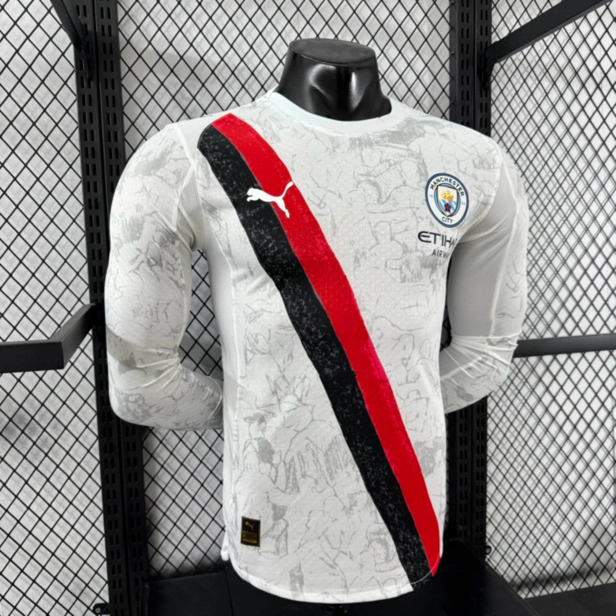 Camisola Manga Comprida MCI 2025-26 Alternativa Branca CWC Versão Jogador