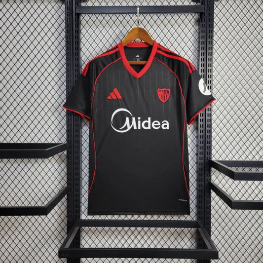 Camisola Sevilha FC 2025-26 Alternativa Preta Versão Adepto