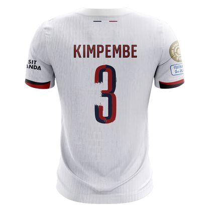 Camisola FC Paris Saint-Germain 2025-26 Alternativa Branca CWC Versão Adepto KIMPEMBE #3