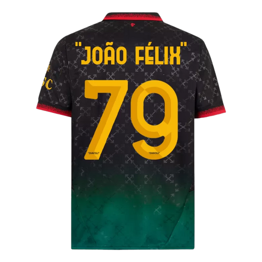 Camisola Ac Milan 2024-25 Alternativa Preta/Verde Versão Adepto "JOÃO FÉLIX" #79