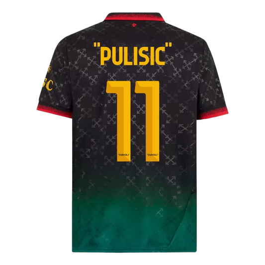 Camisola Ac Milan 2024-25 Alternativa Preta/Verde Versão Adepto "PULISIC" #11