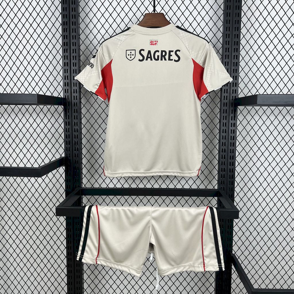 Kit Criança SLB 2025-26 Alternativo Beje (Entrega Imediata)