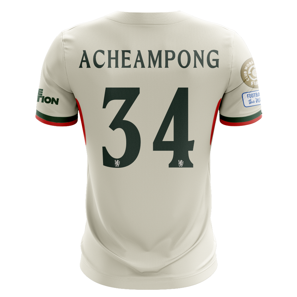 Camisola CHE 2025-26 Alternativa Branca CWC Versão Adepto ACHEAMPONG #34