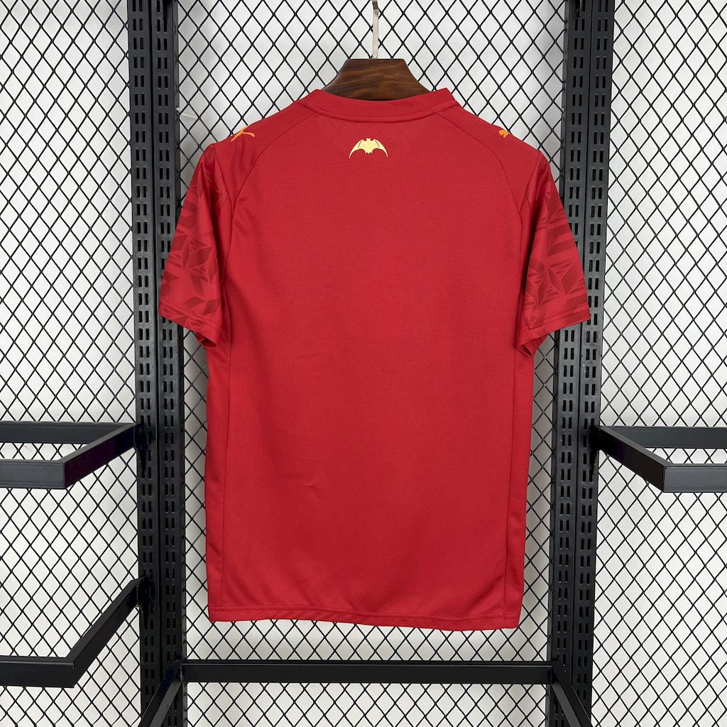 Camisola Valencia FC 2025-26 Alternativa Vermelha Versão Adepto