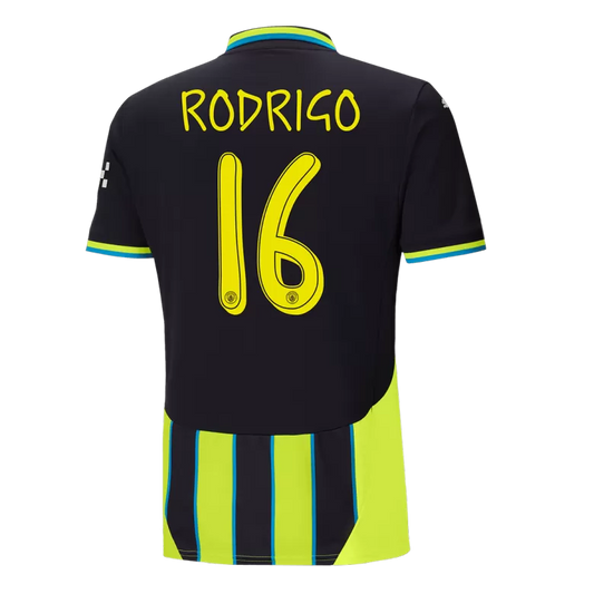 Camisola MCI 2024-25 Alternativa Amarela UCL Versão Adepto RODRIGO #16