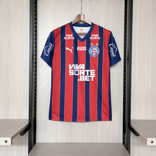 Camisola EC Bahia 2025-26 Alternativa Vermelha Versão Adepto Todos Patrocinadores