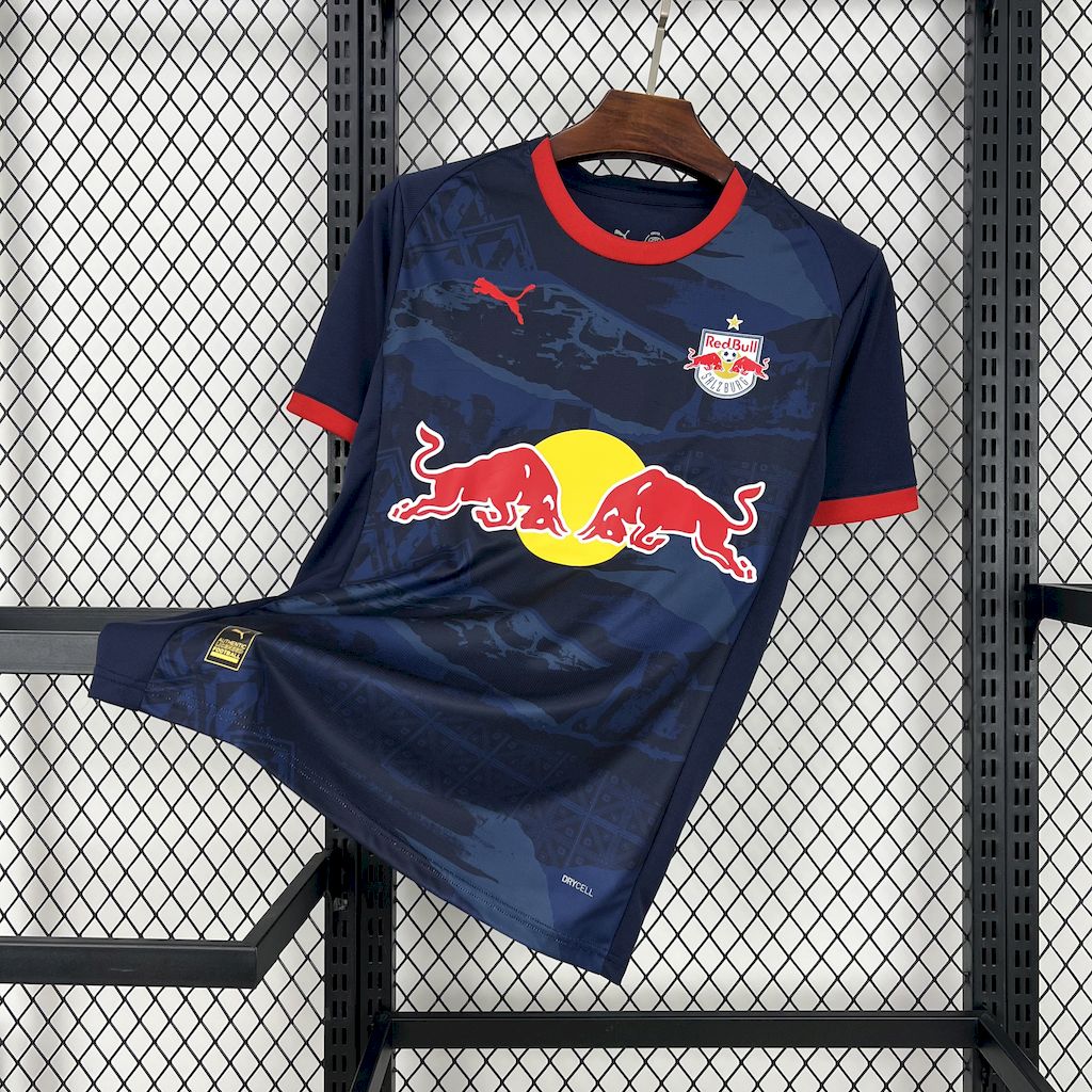 Camisola RB Salzburg 2025-26 Alternativa Azul Versão Adepto