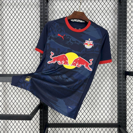 Camisola RB Salzburg 2025-26 Alternativa Azul Versão Adepto