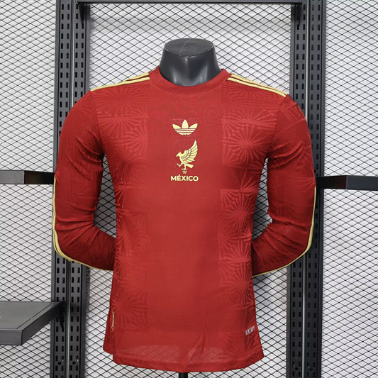 Camisola Manga Comprida Mexico 2025 Edição Gold-Cup Versão Jogador