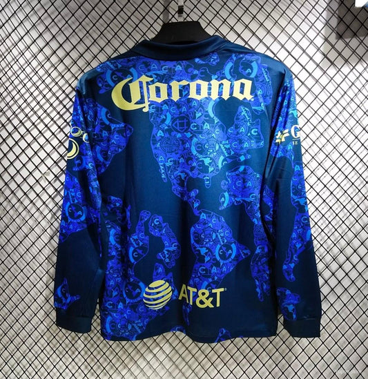 Camisola Manga Comprida CF America 2024-25 Alternativa Azul Versão Adepto