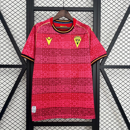 Camisola Cadiz CF 2025-26 Alternativa Vermelha Versão Adepto