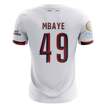 Camisola FC Paris Saint-Germain 2025-26 Alternativa Branca CWC Versão Adepto MBAYE #49