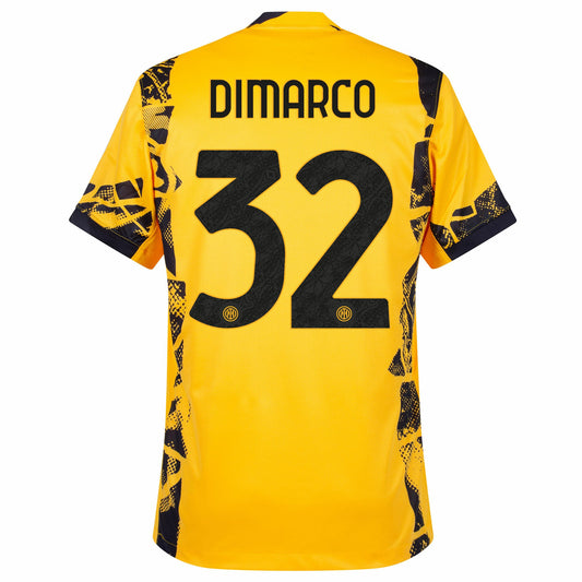 Camisola Inter Milão 2024-25 Alternativa Amarela Versão Adepto DIMARCO #32