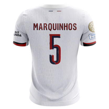 Camisola FC Paris Saint-Germain 2025-26 Alternativa Branca CWC Versão Adepto MARQUINHOS #5