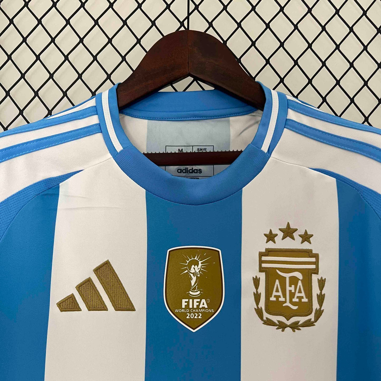 Camisola Argentina 2024 Principal Patch Campeão Versão Adepto
