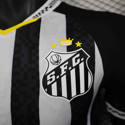 Camisola Santos FC 2025-26 Alternativa Preta/Branca Versão Jogador