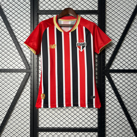 Camisola São Paulo FC 2025-26 Alternativa Riscas Lisa Versão Mulher