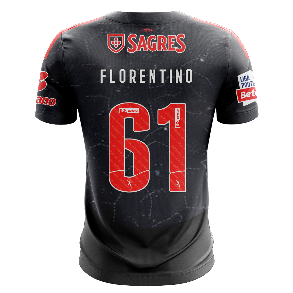Camisola SLB 2024-25 Alternativa Preta Versão Adepto FLORENTINO #61