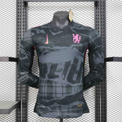Camisola Manga Comprida CHE 2024-25 Alternativa Preta Versão Jogador