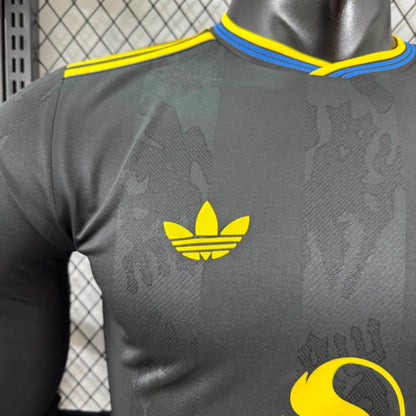 Camisola Manga Comprida M-United 2025-26 Alternativa Preta Versão Jogador