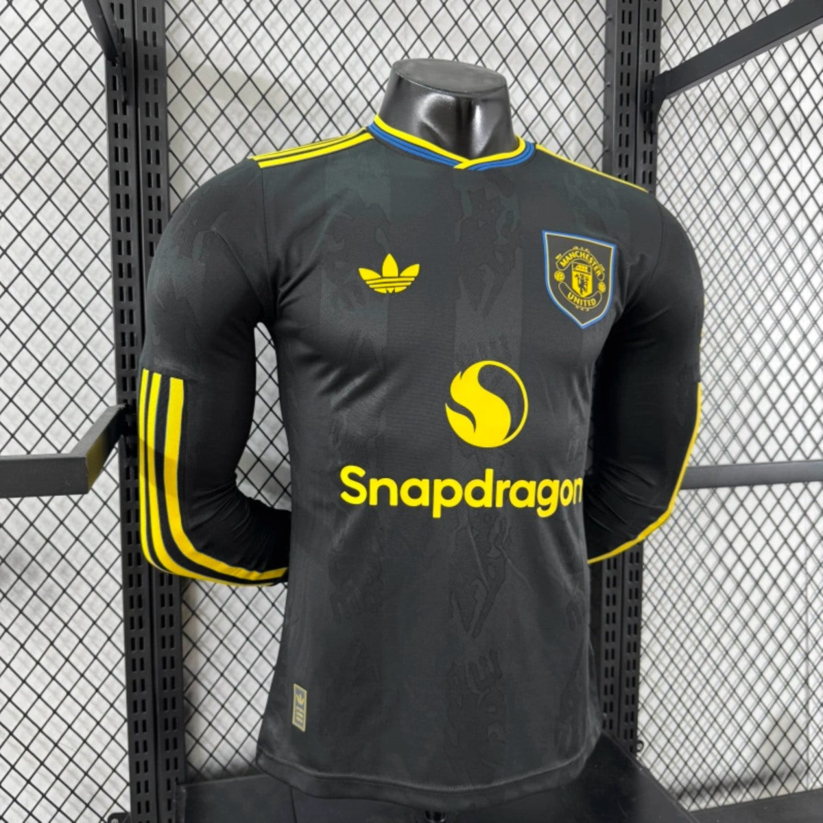 Camisola Manga Comprida M-United 2025-26 Alternativa Preta Versão Jogador