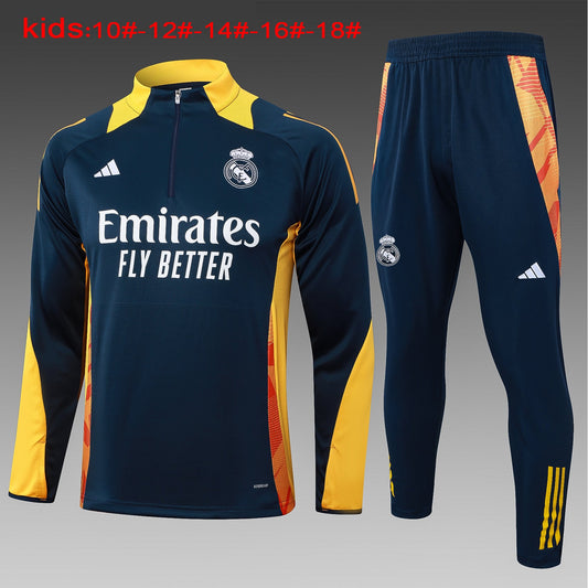 Fato Treino Criança Real Madrid CF 2024-25 - Camisola com Fecho