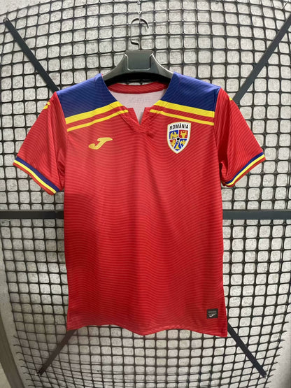 Camisola Romenia 2025 Alternativa Vermelha Versão Adepto