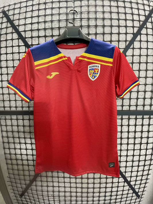 Camisola Romenia 2025 Alternativa Vermelha Versão Adepto