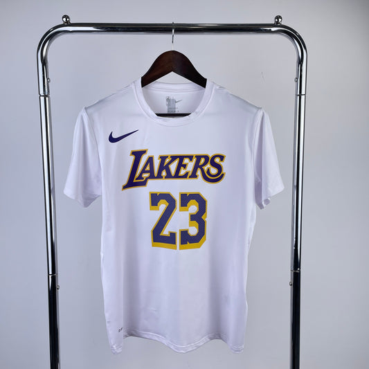 Tshirt NBA Los Angeles Lakers Dri-Fit James #23 Branca
