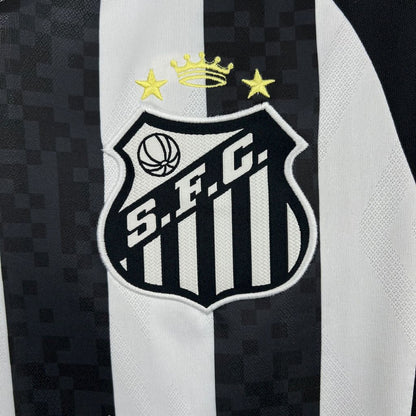 Camisola Santos FC 2025-26 Alternativa Preta/Branca Versão Adepto