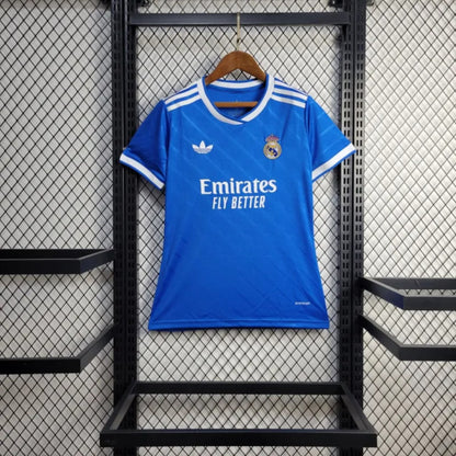 Camisola Real Madrid CF 2025-26 Alternativa Azul Versão Mulher