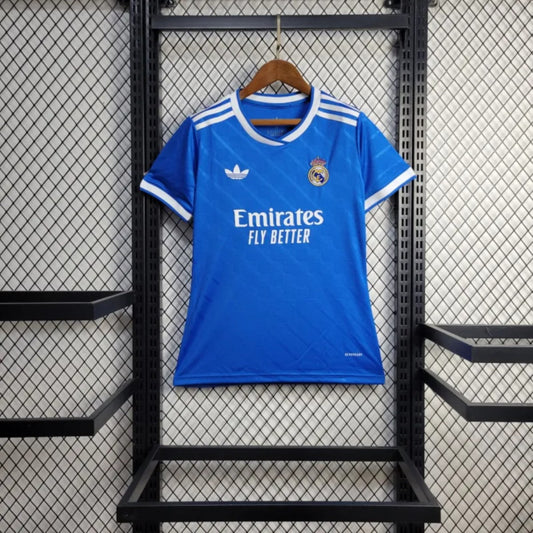 Camisola Real Madrid CF 2025-26 Alternativa Azul Versão Mulher