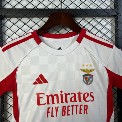 Kit Criança SLB 2025-26 Alternativo Branco (Entrega Imediata)