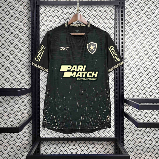 Camisola Botafogo-RJ 2024-25 Alternativa Preta Versão Adepto Todos Patrocinadores