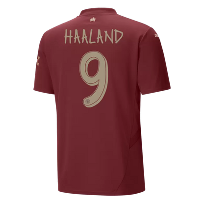 Camisola MCI 2024-25 Alternativa Vermelha UCL Versão Adepto HAALAND #9