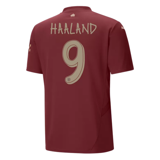 Camisola MCI 2024-25 Alternativa Vermelha UCL Versão Adepto HAALAND #9