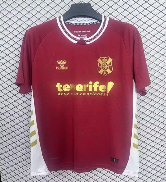 Camisola CD Tenerife 2025-26 Alternativa Vermelha Versão Adepto